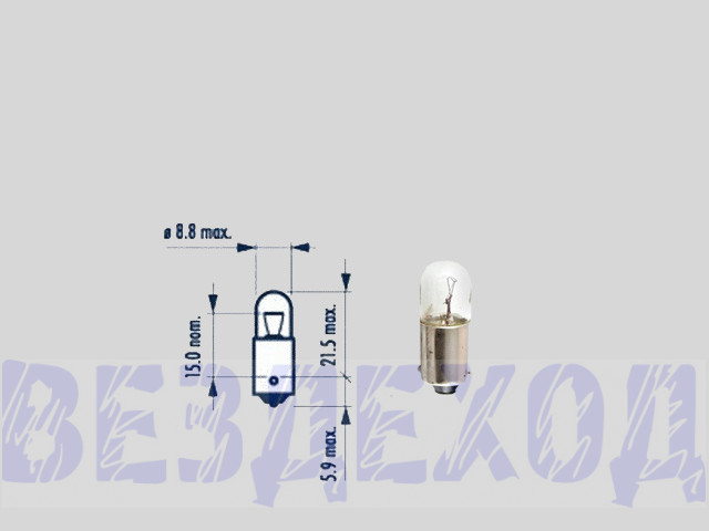 Лампа T4W 24V подсветка фар