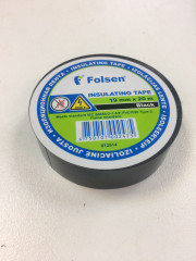 Изолента ПВХ, черная FOLSEN пламегасящая